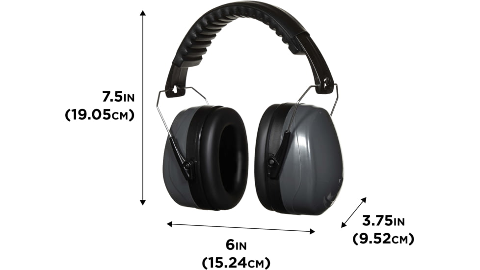Allen Sound Defender Foldable Safety Earmuffs, 26 dB NRR, ANSI S3.19 &amp; CE EN352-1 Hearing Protection Rated, Black/Gray, One Size, 2336