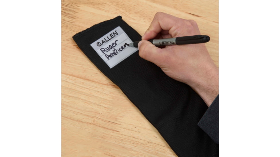 Allen Stretch Knit Gun Sock w/Writeable ID Label for Rifles with Scopes and Shotguns, Silicone Treated, Black, 52 in, 13173