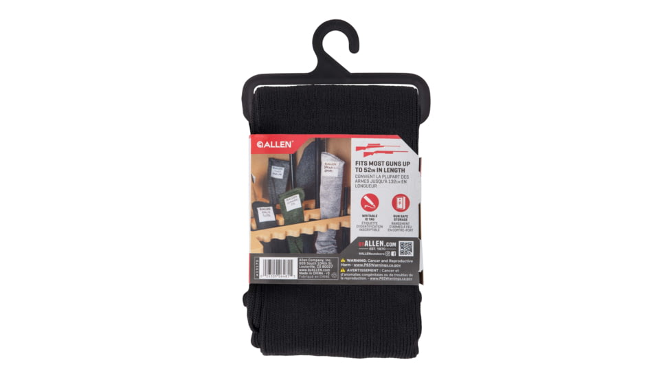 Allen Stretch Knit Gun Sock w/Writeable ID Label for Rifles with Scopes and Shotguns, Silicone Treated, Black, 52 in, 13173