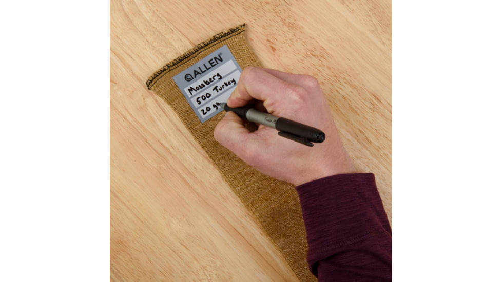 Allen Stretch Knit Gun Sock w/Writeable ID Label for Rifles with Scopes and Shotguns, Silicone Treated, Coyote, 52 in, 13172