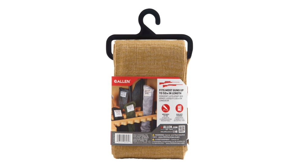 Allen Stretch Knit Gun Sock w/Writeable ID Label for Rifles with Scopes and Shotguns, Silicone Treated, Coyote, 52 in, 13172