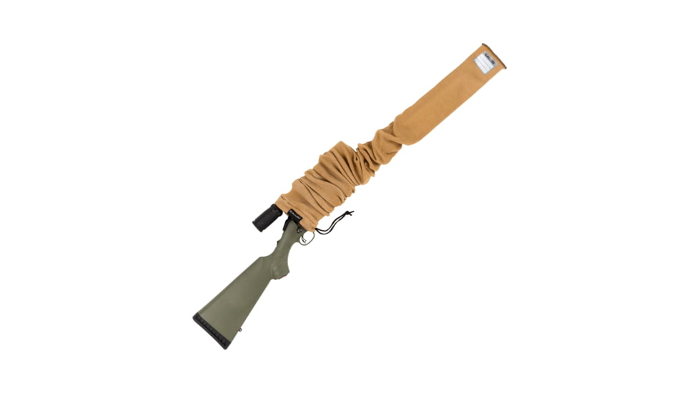 Allen Stretch Knit Gun Sock w/Writeable ID Label for Rifles with Scopes and Shotguns, Silicone Treated, Coyote, 52 in, 13172