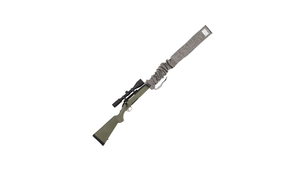 Allen Stretch Knit Gun Sock w/Writeable ID Label for Rifles with Scopes and Shotguns, Silicone Treated, Gray, 52 in, 13167