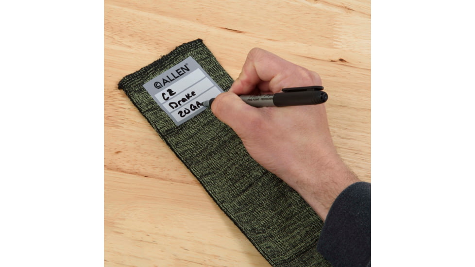 Allen Stretch Knit Gun Sock w/Writeable ID Label for Rifles with Scopes and Shotguns, Silicone Treated, Green, 52 in, 13171