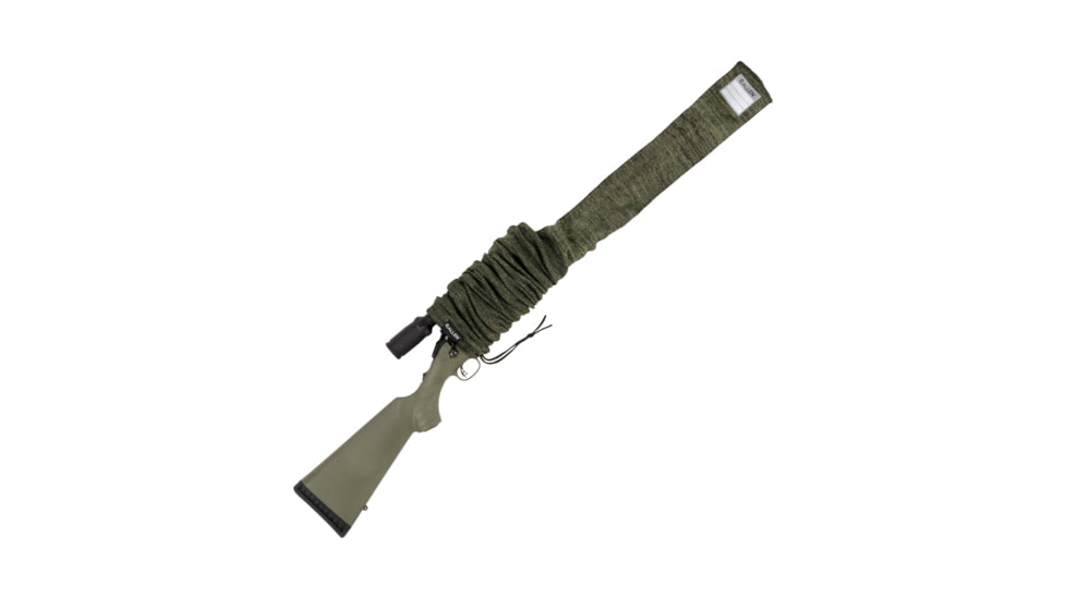 Allen Stretch Knit Gun Sock w/Writeable ID Label for Rifles with Scopes and Shotguns, Silicone Treated, Green, 52 in, 13171