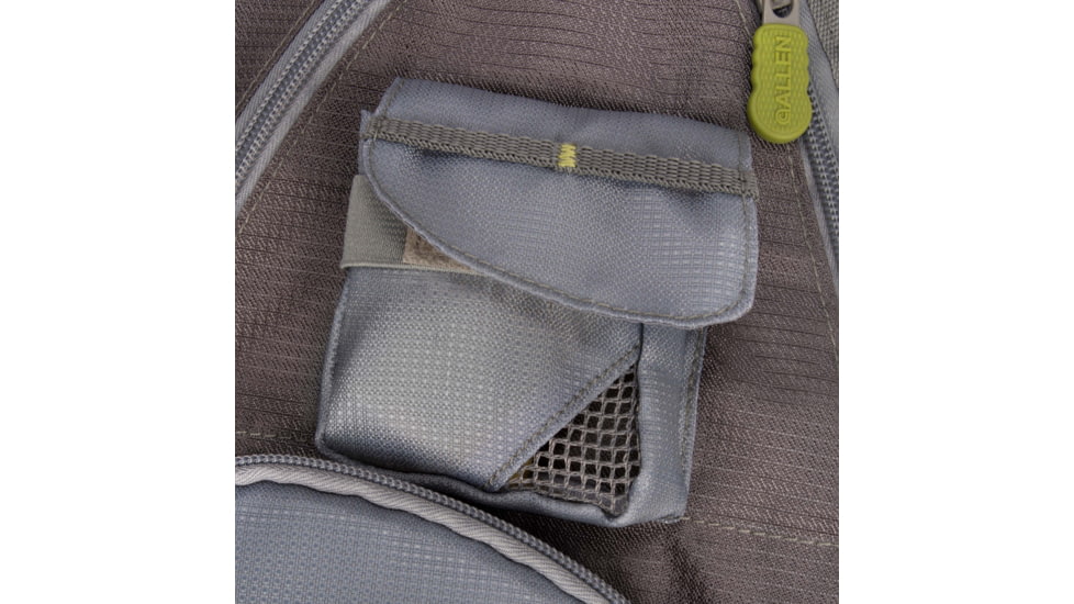 Allen Ultra-Light Gallatin Strap Fly Fishing Vest, Fits up to 4 Tackle/Fly Boxes, 14 Accessory Pockets, Gray/Lime, 6370