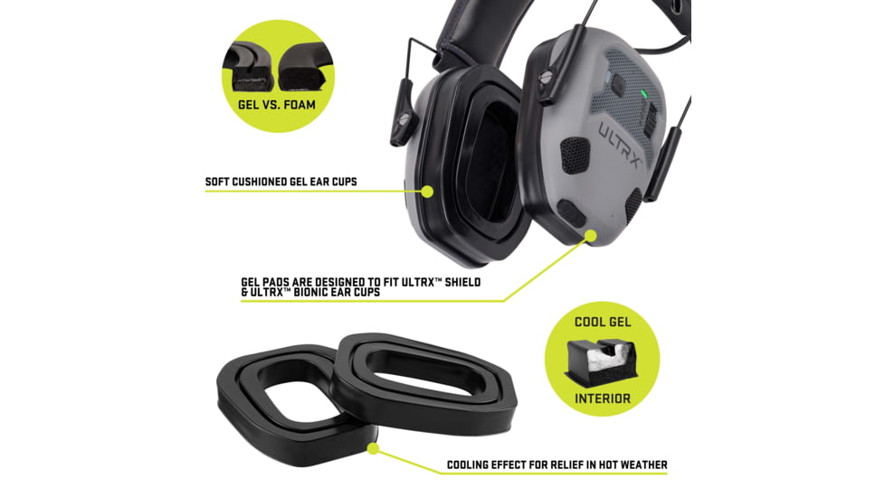 Allen ULTRX Gel Ear Cup Replacement Pads, 1-Pair, Black, 4152