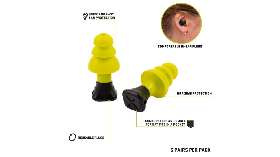 Allen ULTRX Silicone Ear Plugs, 5-Pairs, Yellow, 4122