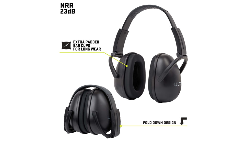 Allen ULTRX Sound Blocker Passive Earmuff, Black, 4127