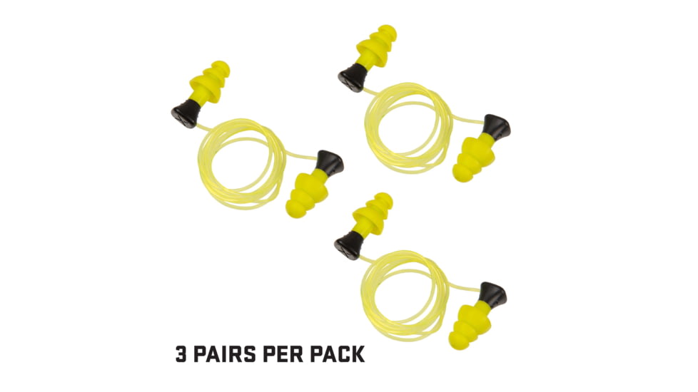 Allen ULTRX Tethered Silicone Ear Plugs, 3-Pairs, Yellow, 4118