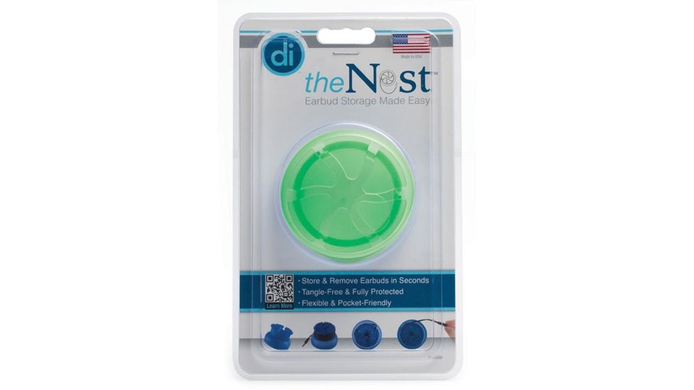 Allsop The Nest TangleFree Earphone Earbud Case - Durable and Compact Storage System, Green 4100900
