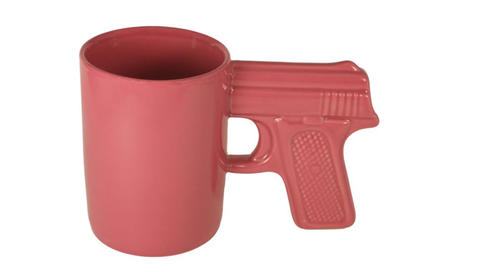 Aloe Gator Ceramic Gun Mug, Pink