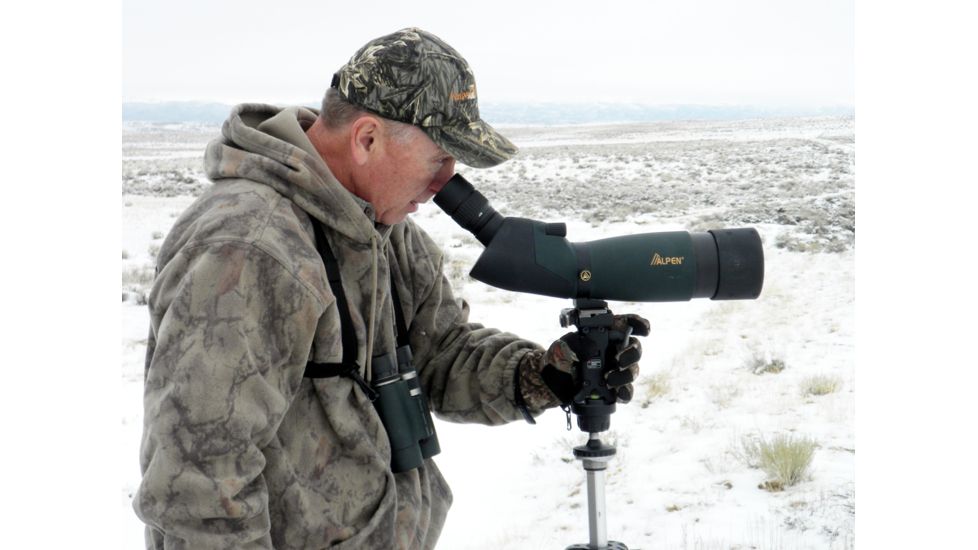 Alpen 20-60x80mm Angled Waterproof Spotting Scope - 45 Degree Eyepiece, Nylon Case, Portable 12in Swivel-Head Tripod