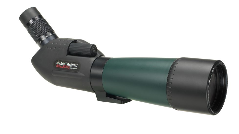 Alpen Rainier 20-60x80 HD ED Glass Spotting Scope, Green+Black, Angled Eyepiece 853ED