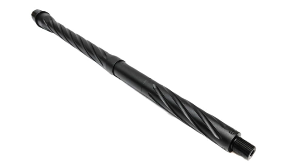 Alpha Shooting Sports 5.56x45mm NATO, 16in, Mid Spiral Fluted Barrel, Contour Profile, 1-8 Twist, 1/2x28 Thread, Nitride Black, ALP16NIT556SFEXTNIT