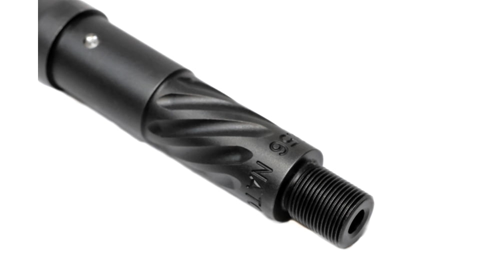 Alpha Shooting Sports 5.56x45mm NATO, 7.5in, Fluted Pistol Barrel, 1-8 Twist, 1/2x28 Thread, Nitride Black, ALP75556FNIT