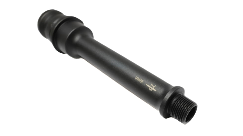 Alpha Shooting Sports 9mm, 5in, Nitride Pistol Barrel 1/2x28 Thread, Nitride Black, 459MMMPNIT28
