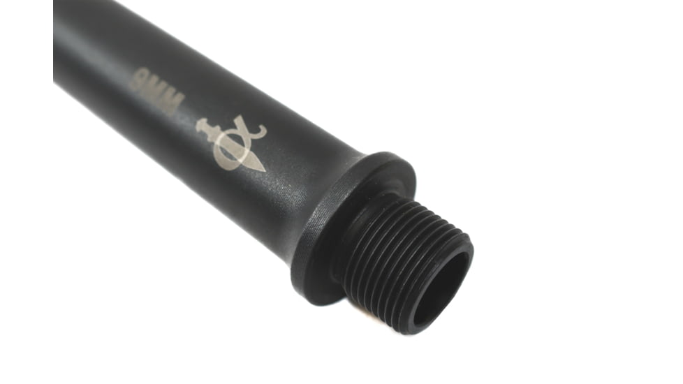 Alpha Shooting Sports 9mm, 7.5in, Nitride Lightweight Pistol Barrel 1/2x28 Thread, Nitride Black, 759MMMPNITLT28