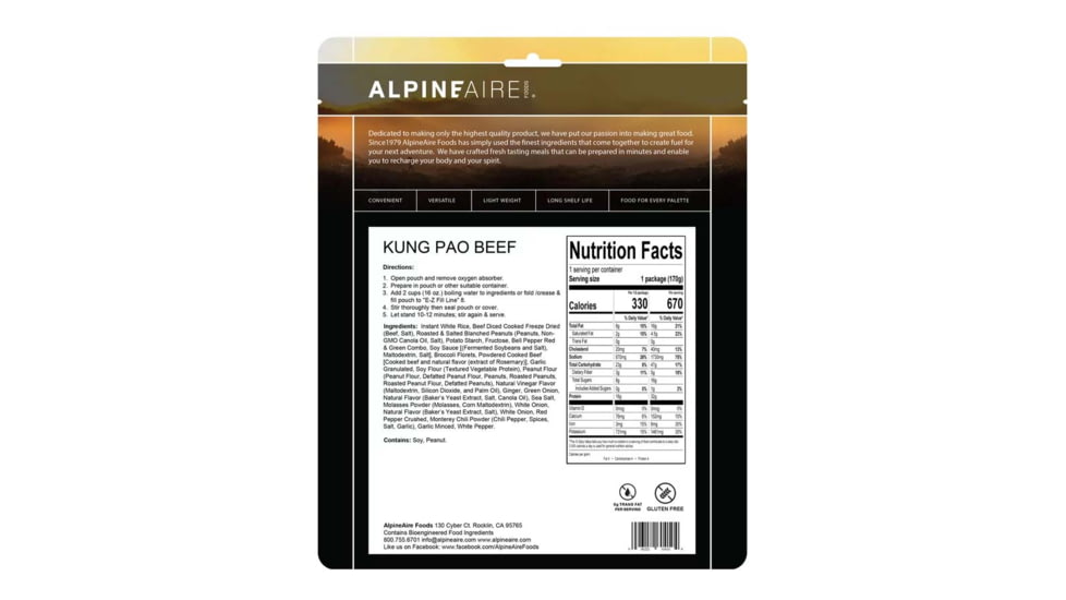 Katadyn Alpine Aire Foods Food Kung Pao Beef, 60410