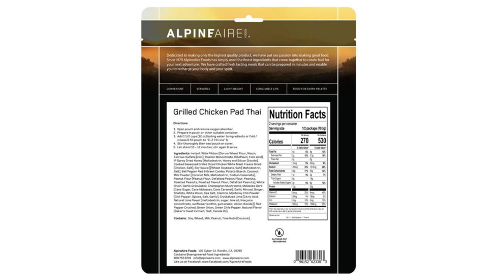 Katadyn Alpine Aire Foods Grilled Chicken Pad Thai, 1 Serving, 62330