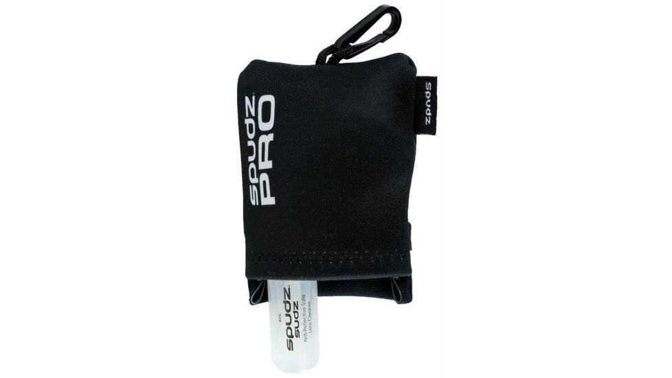 Alpine Innovations Spudz Pro Microfiber Cloth Lens Cleaner, w/Sudz cleaning spray, Black SPROFD20-S-G10