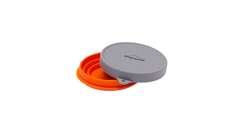 Alpine Mountain Gear Small Collapsible Silicone Container with Lid and Eyelet for hanging, Red, AMGCSB-S