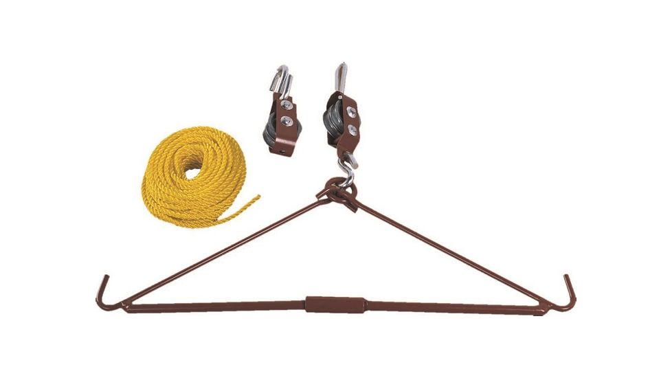 Altan Gambrel &amp; Hoist Lift, 24in Width, 500 lbs Capacity, Brown, A-HL-002