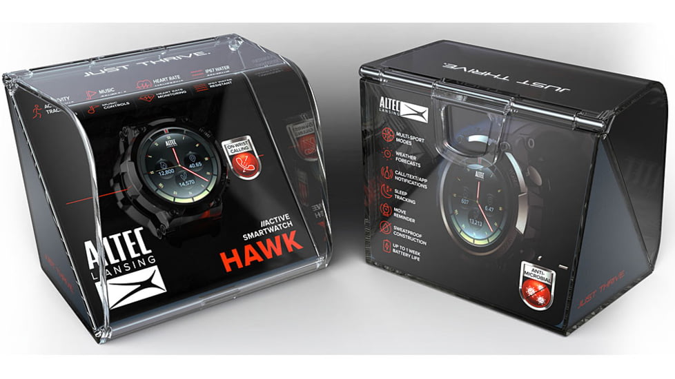 Altec Lansing HAWK Active Smartwatch, Black, ALT-WS100BK