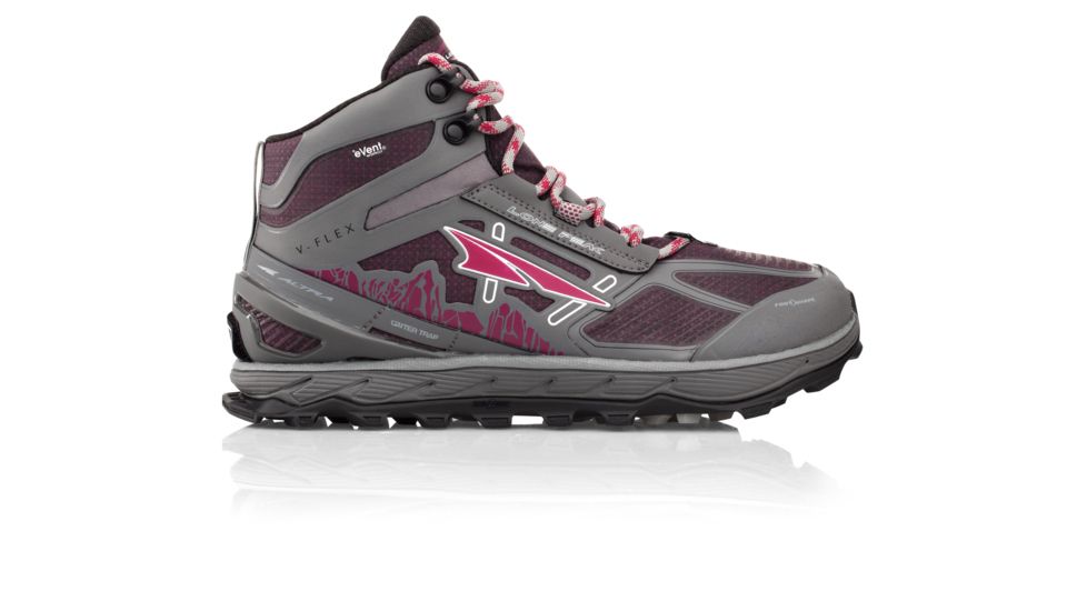 Altra Arrows Lone Peak 4 Mid RSM Trailrunning Shoes - Womens, Gray/Purple, Medium, 9, ALW1855N25409000M1