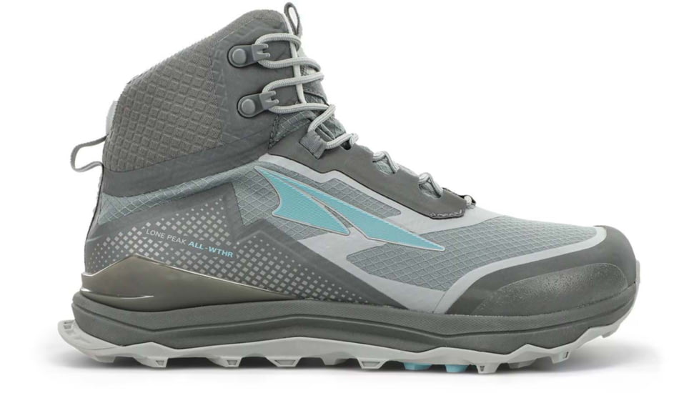 Altra Arrows Lone Peak All-Weather Mid Shoes - Womens, Gray/Green, 6.5, Medium, AL0A4VRA231-6.5-MED