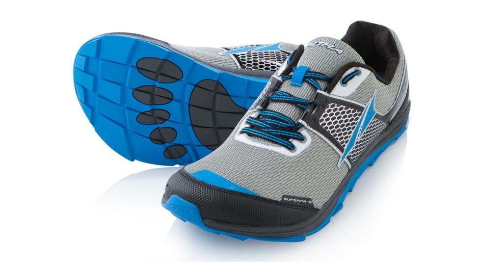 Altra Arrows Superior 1.5 Trail Running Shoe - Men's-Grey/Blue-Medium-10.5 US