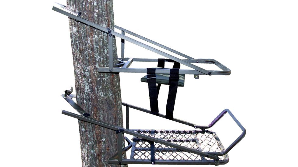 Amacker Outdoors Climb &amp; Carry Deer Thief Tree Stand/Game Cart Combo AM82021 - Tree stand configuration