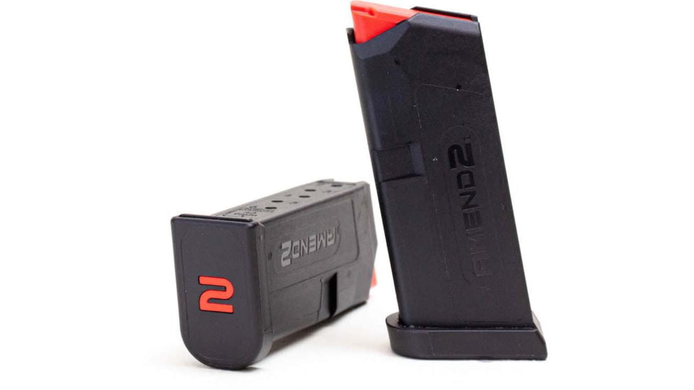 Amend2 A2-42 Pistol Magazine, Glock 42, .380 Auto, 6 Round, Black, 1 Pack, Polymer, A2GLOCK42BLK-6RD