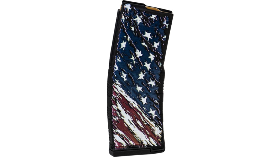 Amend2 American Flag AR-15/M4/M16 Mod-3 5.56x45mm NATO/.223 Remington 30 Round Rifle Magazine, Black, 30, 556MOD3FLAG30