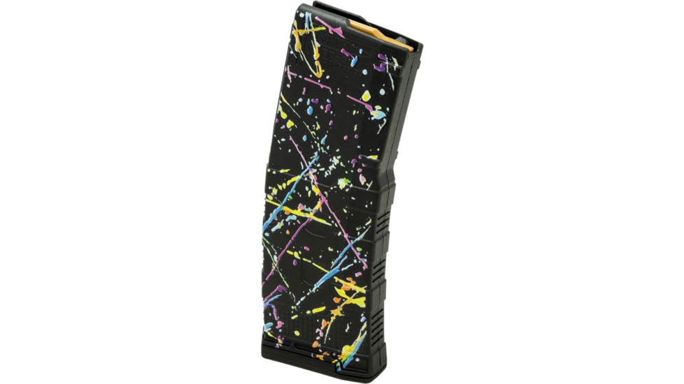 Amend2 Neon Splatter AR-15/M4/M16 Mod-3 5.56x45mm NATO/.223 Remington 30 Round Rifle Magazine, Black, 30, 556MOD3NEON30