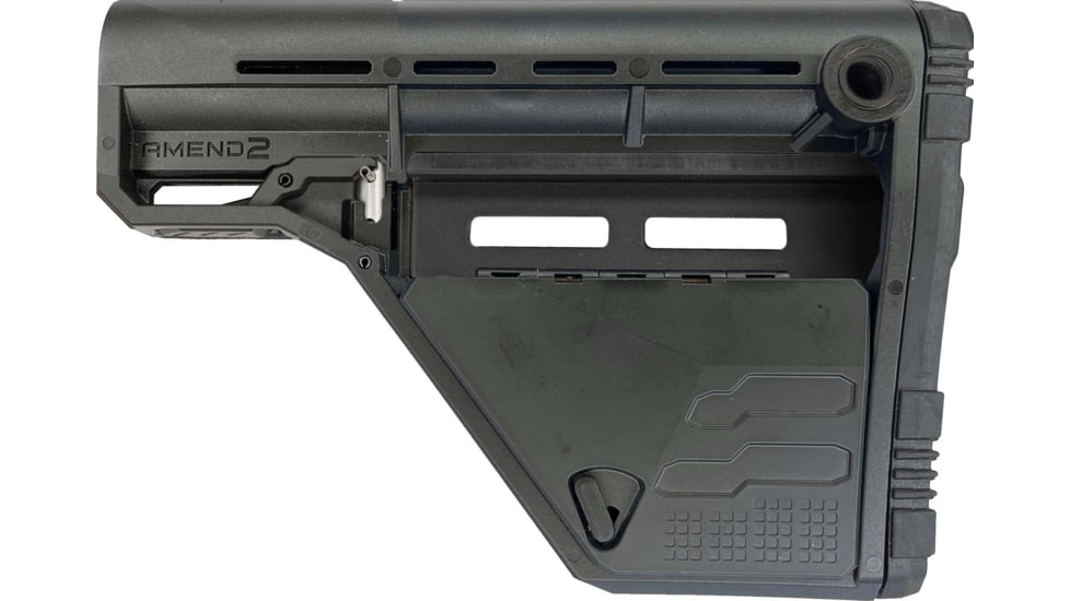 Amend2 AMS Modular Mil-Spec Carbine Stock, Lower Storage Only Model, Black, A2AMSLOWSBLK