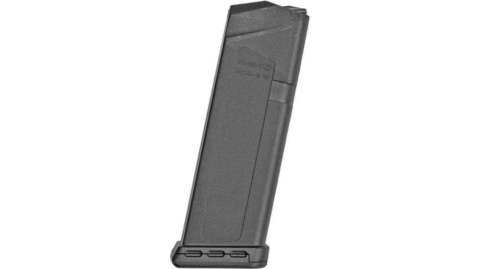 Amend2 Mod-3 A2-19 Magazine, Glock G19, 9mm Luger, 15 Round, Black, G19MOD3BLK15-15RD