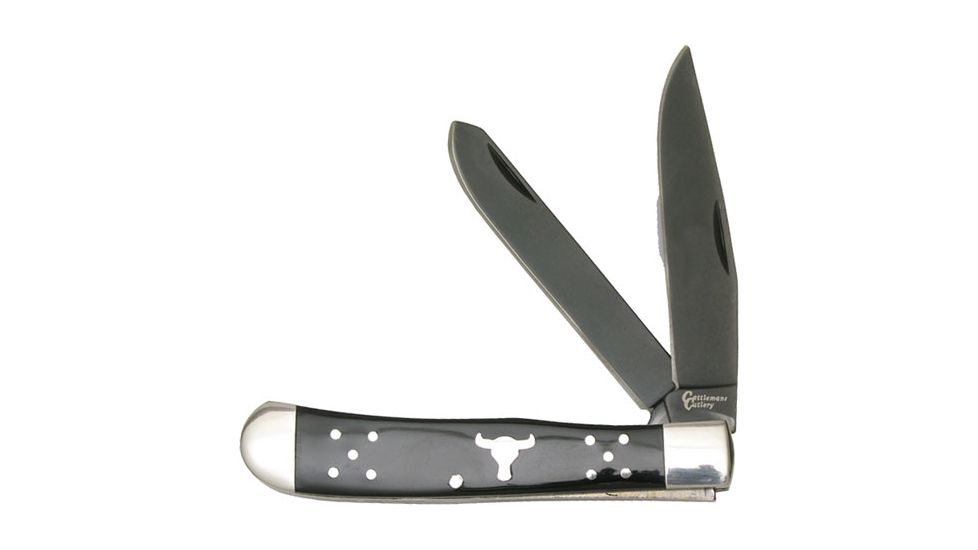 American Buffalo Knife Abkt Cattlemans Cutlery Black Angus Trapper 2-blade Folder