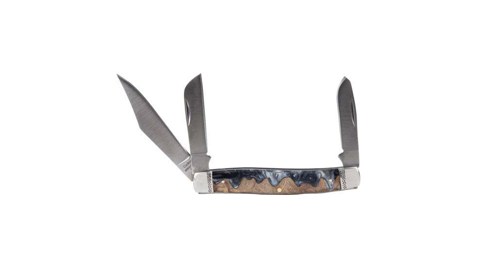 American Buffalo Knife Abkt Roper Lahar Series 3blade Stockman 3.25 Wood Resin Hndl