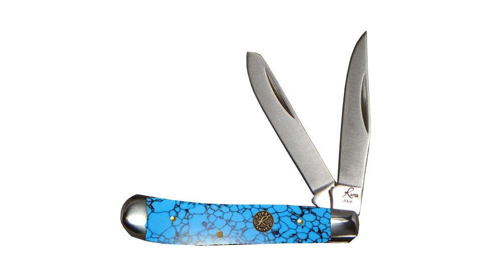 American Buffalo Knife Abkt Roper Series Stone Peanut Peanut 2-blade Turquoise