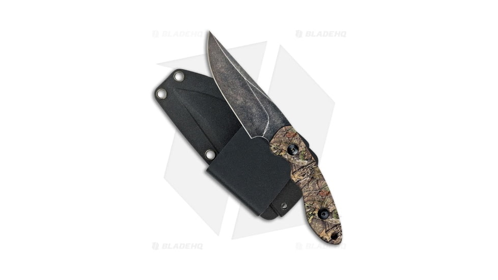 American Buffalo Knife Predator Fixed Blade Knife, 3.50in, D2, Drop Point Blade, G10 Mossy Oak Break Up Country Handle, Camo/Black, 7.50in, BHQ-96365