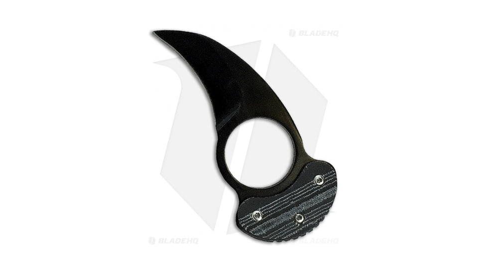 American Buffalo Knife Saber Neck Fixed Blade Knife, 1.50in, 8Cr13MoV Stainless Steel, Hawkbill Blade, G10 Gray Handle, Black/Gray, 3.50in, BHQ-79355