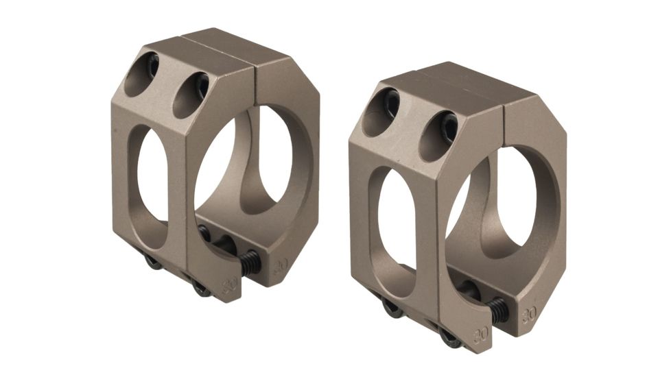 American Defense Manufacturing Rifle Scope Rings, Flat Dark Earth, 1in, AD-RS 1 FDE