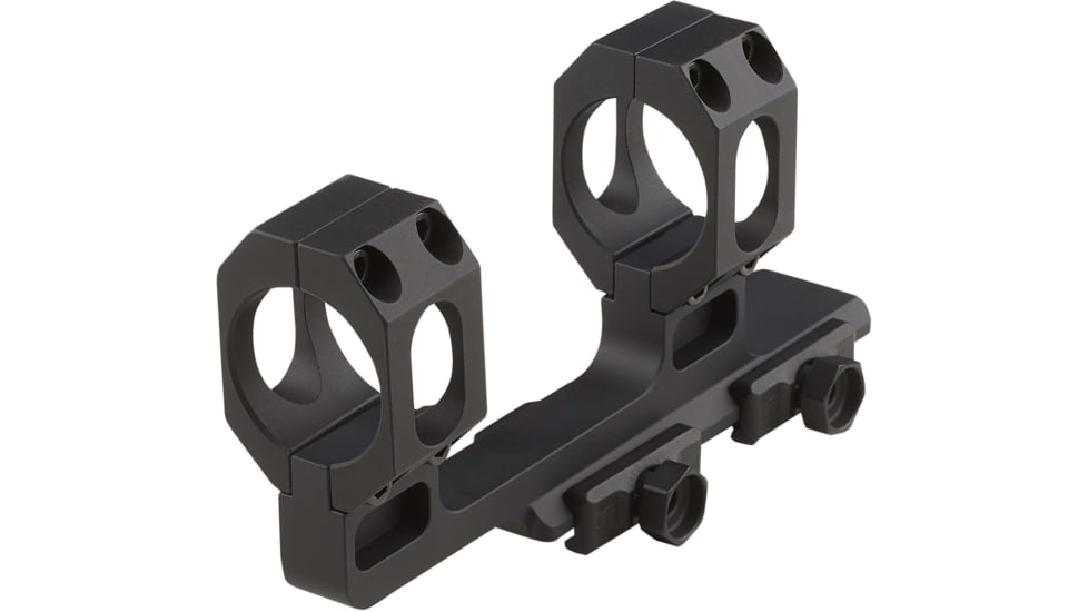 American Defense Manufacturing 2in Offset, 1.93in Top of Rail to Centerline of Rings, 34mm Dual Ring Scope Mount w/ 1/2in Titanium GI Bolts, Black, Small, AD-RECON-H-34-TGIB