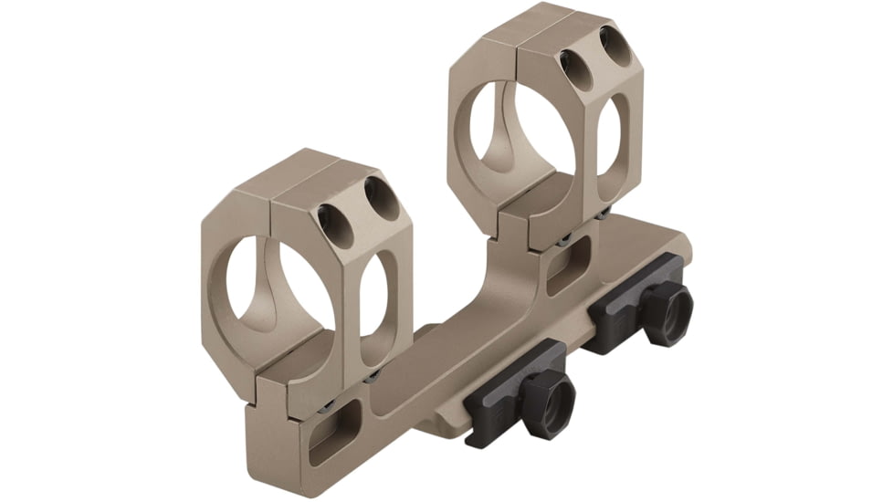 American Defense Manufacturing 2in Offset, 1.93in Top of Rail to Centerline of Rings, 34mm Dual Ring Scope Mount w/ 1/2in Titanium GI Bolts, Flat Dark Earth, Small, AD-RECON-H-34-FDE-TGIB