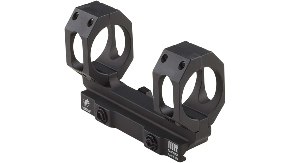 American Defense Manufacturing 30mm Straight Up Dual Ring Scope Mount w/ 1/2in Titanium GI Bolts, Black, Small, AD-RECON-S-30-TGIB