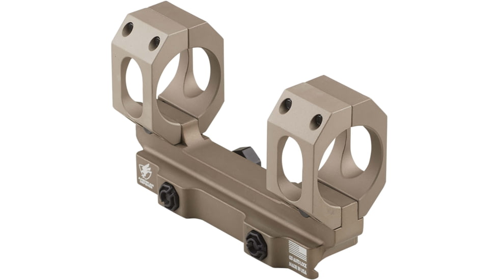 American Defense Manufacturing 30mm Straight Up Dual Ring Scope Mount w/ 1/2in Titanium GI Bolts, Flat Dark Earth, Small, AD-RECON-S-30-FDE-TGIB