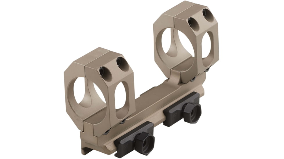 American Defense Manufacturing 30mm Straight Up Dual Ring Scope Mount w/ 1/2in Titanium GI Bolts, Flat Dark Earth, Small, AD-RECON-S-30-FDE-TGIB
