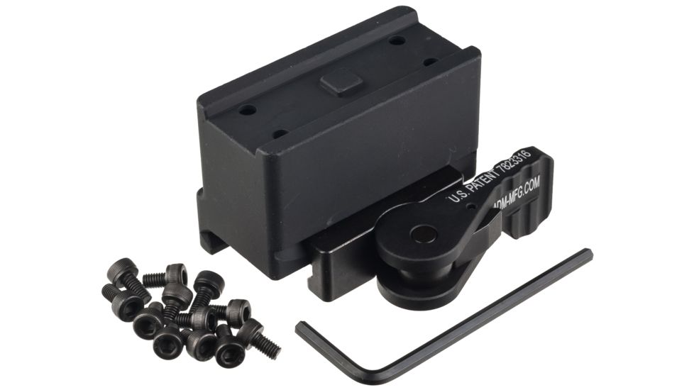 USED American Defense Manufacturing Aimpoint T1 Micro Mount 1 Piece Lower 1/3rd Co-Witness, Tactical Lever, Black, AD-T1-11 TAC R, EDEMO1