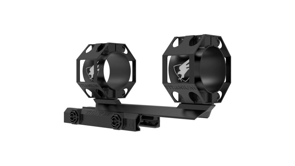 American Defense Manufacturing Dual Ring Scope Mount w/ 2in Offset, Full Titanium, Black, AD-RECON-30-Ti